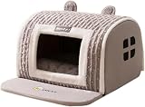 Rcuihak犬ハウス ペットハウス ドーム型 室内 秋冬用 猫ハウス 犬ベット ペットベッド中型犬 大型犬 水洗える 収納可能 保温防寒 犬 猫 ペット用品 (グレー,S)
