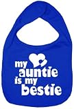Dirty Fingers, My Auntie is my Bestie, Boy Girl Feeding Bib, Royal Blue by Dirty Fingers