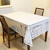 テーブルクロス レース 長方形 店舗用 飲食店 テーブル おしゃれ かわいい レストラン カフェ 展示会 140×180cm ホワイト 21743