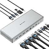 WAVLINK DisplayLink DL7400 ドッキングステーション【世界初・10K対応】15-in-1 USB-C ドック｜4画面4K出力｜M1/M2/M3チップ搭載Mac & Windows対応｜DisplayPort 1.4×4・2.5G LAN・100W給電・USB 3.2-A/C搭載