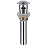 HomeIdeasソリッドBrasバスルーム容器シンクポップアップオーバーフローとドレインストッパー 8.1 x 2.4 x 2.4 inches HOMEIDEAS D01V124A