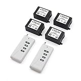 eMylo DC 24V 4x 1 Channel 433Mhz RF Relay Wireless Remote Control Light Switch Receiver with 2pcs Tr
