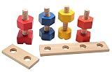 Large Wooden Nuts and Bolts Fine Motor Montessori Activity for Toddlers - Wood Toy [並行輸入品]