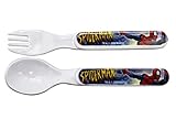 Marvel Comics' Spider-Man White Colored Ceramic Kids Spoon and Fork Set by Marvel Comics