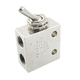 uxcell 空気弁　四角形　機械　エア　9mmPT スレッド　2ポジション　3ウェイ　32×16×34mm　TAC2-31V
