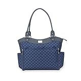 Carter's Front Fashion Tote Honeycomb Print Drop Diaper Bag, Navy/Grey by Carter's