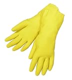 Liberty DuraSkin Latex Household Liquid Proof Unsupported Glove, Chemical Resistant, Medium, Yellow 