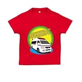 BabyChips 救急車(名入れ半袖ベビーTシャツ) 130 レッド