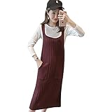 Yinuo Baby マタニティ レディース 長袖 美ライン セーター ロング ストレッチ 秋 2セット (XL, ワインレッド)