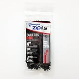 Cambridge ZipIts 100 pcs- 4 " 18ポンド引張強度、Mini /軽量Dutyナイロンケーブルタイ、UVブラック