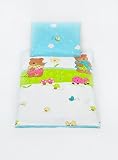 Pram, cot BABY BEDDING SET, duvet approx. 80x70cm + pillow, nursery, toddler (pattern: teddys in a g