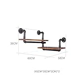 YJH+ レトロ棚、クリエイティブバー装飾フレーム衣料品店ストアディスプレイスタンドウォールマウント産業風鉄水パイプ棚レストランの壁フレームパインの厚さ2cm 美しく、寛大な ( サイズ さいず : 