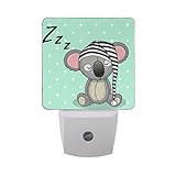 Saobao LED Night Light Energy Saving Sleeping KoalaキャップAuto Senor Dusk to Dawn Night Light Great For