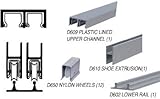 CRLサテン陽極酸化経済低プロファイルショーケーススライドトラックアセンブリd609 Upper & d602 Lowerトラックwithナイロンホイール – 12 ftロング