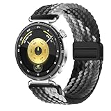 KeeFos 18mm バンド Huawei Watch GT6 41mm/GT5 Pro 42mm/GT5 41mm/GT4 41 mm/Huawei Watch 5 42mm 対応 交換バンド ナイロン 編組 替えベルト 磁気バックル付き マグネット式 交換ベルト ファーウェイ スマートウォッチ GT6 41 mm/GT 5 Pro 42 mm/5 42 mm 対応 (ブラック/ホワイト)