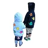 象象ペアパーカー　子供服ペアルックパーカー (150, ブラック)
