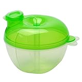 B-PING 3間仕切りミルクケース 携帯ミルクケース 離乳食保存兼用 離乳食ケース ベビー用品 赤ちゃん 幼児　多機能　ミルク収納　ミルクボックス コンパクト (グリーン)