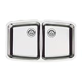Blanco 513-638 Performa Medium Equal Double Bowl Undermount Kitchen Sink, Satin Polished Finish by B