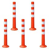 iimono117　車線分離標 コーンポスト 76cm / ガイドポスト 反射 ポールコーン ガードコーン 視線誘導標 駐車場 目印 (5本セット)