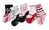 StylesILoveベビーガールズmixed-print非スリップ綿ソックス5ペア