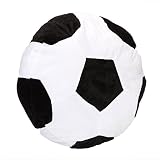 サッカー枕Plush FootballクッションWorld Cupスポーツテーマ装飾ソフトボールfor Kids 16インチブラック