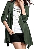 La03gnL ガレット デ ロワ (galette des Rois) ロールアップ シンプル お洒落 トレンチ スプリング コート 長袖 無地 カジュアル ハーフ 膝丈 グリーン ブラック 緑 黒