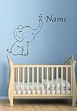 Cute ElephantビニールデカールPersonalizedカスタム名前保育園、子供たちの部屋子供の壁のステッカーの壁画の装飾mk1413