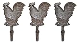 Cast Iron Roosterフックのセット3