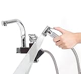 PlumRiver 蛇口 水栓 伸縮 ジェット シャワー スプレー ノズル 混合栓 接続ホース2本付属 クロームメッキ仕上げ リノベーション リフォーム DIY 【日本語簡単取り付けガイド付き】