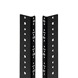 NavePoint 10U 垂直ラックレール ペア DIYキット 金具付き ブラック