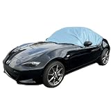 車カバー マツダ ロードスター ハーフカバー ハーフ ロードスターハーフ ロードスターハーフカバー ROADSTER MAZDA ボディカバー 3色 展開 アクアブルー 250d 厚手生地 (アクアブルー)
