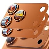 Jurqqer いfor iphone 17 Pro カメラ保護 「2枚セット」全面保護 9Hサファイアガラス＆航空用アルミ合金製 防指紋 高透過率防傷 耐衝撃 露出オーバー防止 - for iPhone 17 Pro専用 オレンジ色
