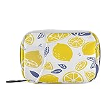 ElliTarr ピルケース 小型 薬ケース レモン 抗菌 防湿 薬入れ錠剤 1週間 おしゃれ 携帯用 常備薬 ビタミンサプリメント大容量 出張 旅行（11.7X8x4.8cm）