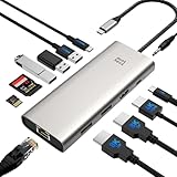 usb ドッキングステーション type-c ハブ hdmi 拡張 usb-c hub ドッキングステーション 3画面出力 マルチモニター hdmi マルチディスプレイ 3画面 thunderbolt ハブ HDMI+2*DP 8K/4K@144Hz 三画面出力 PD 100W 2.5G lan/SD/TF USB C 10Gbps MacBook Dell HP Lenovoに対応