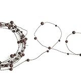 15フィートのRustyワイヤベースガーランドwithミックスビーズのホーム装飾、および表示を製作 ブラウン KK9598