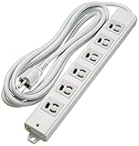 エレコム 電源タップ 抜け止め コンセント 6個口 3Pプラグ マグネット付き 3m グレー T-WRM3630LG/RS