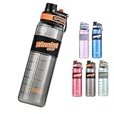 NAWEN ボトル 水筒 600ml、800ml、1000ml 大容量 ポータブルストロースポーツウォーターボトル BPAフリー プラスチックウォーターボトル 自転車 大人 子ども アウトドア スポーツ 登山用/キャンプ/ランニング/ジム(1000ML.black)