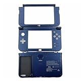 Menbiss New 3DS LL 用交換カバーセット NEW 3DS LL シェル 外装フロント＆バックプレート DIYボタンパネル バッテリーカバー付 ホワイト 旧3DS LL 非対応 (青色)