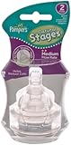 Pampers Silicone Airwave Aspirational Nipples, Stage 2, Twin Pack, Clear by Pampers