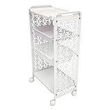 自由組立エステワゴン花柄2 4段 ( 4-K ) ( 23157+23113+23116+23118+23113 ) [ エステワゴン ネイルワゴン キッチンワゴン マルチワゴン サイドワゴン キャスター付き 収納 業務用 サロン ワゴン 