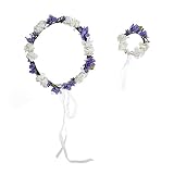 Korge-buyガーランドブレスレットスーツ 花嫁 おもてなし 花冠 フラワー ウェディング ヘッドドレス 造花 花飾り 花輪 結婚式 イベント パーティー 写真撮影 ブライダル