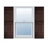 Ekena Millwork LJ4S14X05500FB Lifetime Vinyl Standard Four Board Joined Board-n-Batten Shutters with