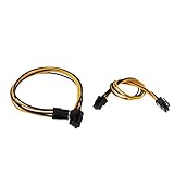 Perfk 2本 エクステンション電源コード PCI-E 6ピンオス - 6ピンオス 電源 延長ケーブル PCIE PCI エクスプレス