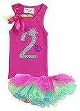 Bubblegum Divas Little Girls ' 2 nd Birthdayタンクトップネオンチュチュセット カラー: ピンク