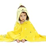 フード付きタオル 子供 お風呂 フード付き バスタオル キッズ ポンチョ型 バスローブ (イエロー)