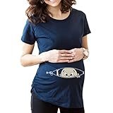 Linyuan ファッション Maternity Cool Funny T-Shirt Peeking Baby for Maternity Tシャツ T-Shirt #K41