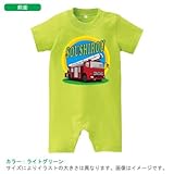 BabyChips 消防車(名入れ半袖ベビーロンパース) 80 ライトグリーン