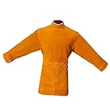 Lovoski 溶接用　長い　コート　エプロン　防護服　アパレル　防護服 　耐熱　やけど　対策　全４サイズ２色選ぶ - 85cm オレンジ