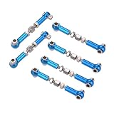 NUZAMAS 6 個 47 ミリメートル金属調整可能なショックアブソーバー RC カーターンバックル RC プルロッドアルミニウム合金ターンバックルロッドリンケージセット 1/10 RC カーバギーツーリングカー用 ブルー