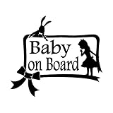 アリス風 Baby on board カッティング ステッカー ブラック 黒